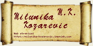 Milunika Kozarević vizit kartica